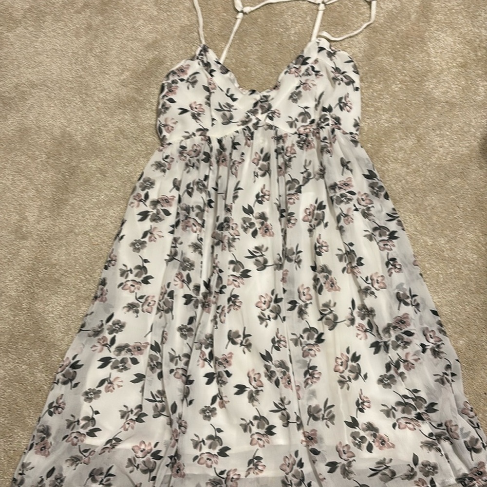 White Floral Dress, S